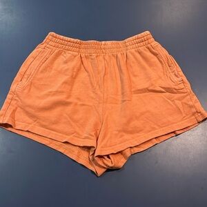 Orange sweat shorts